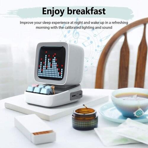 New Retro Pixel Art Wireless Bluetooth Portable Speaker Alarm Clock DIY LED Display Board,Valentines Gift Home light decoration