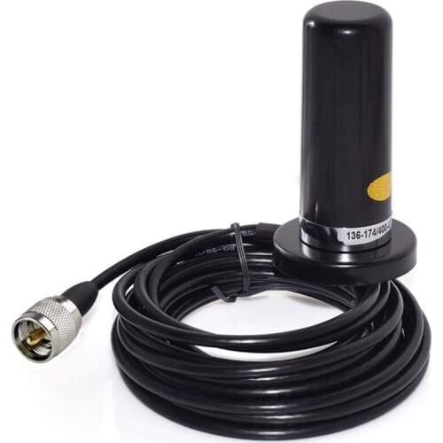 Oppxun Mini Dual Band VHF UHF HH-N2RS Antenna with Magnetic Mount 5M RG316 Cable for Car Vehicle Mobile Radio QYT TYT