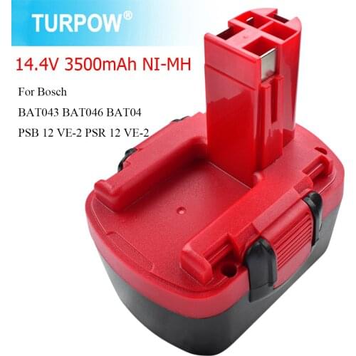 Turpow 14.4V 3.0Ah NI-MH Rechargeable Battery For Bosch BAT038 BAT040 GSR 12 VE-2 PSB 12 VE-2 14.4V Drill Power Tool Battery