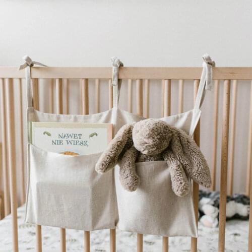 Baby Crib Hanging Bag Kids Bedding Baby Bed Accessories For Storage Hanging Bag Boys Girls Room Decor Simple Ins Baby Bumper