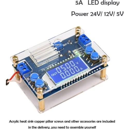 5A Step-Down Buck Module DC-DC Adjustable Constant Voltage Constant Current LCD Multi Display Power 24V / 12V / 5V
