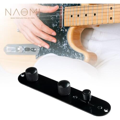 NAOMI Guitar Control Plate 3 Way Loaded Switch Black Color Wired Loaded Prewired Control Plate For TL Guitar