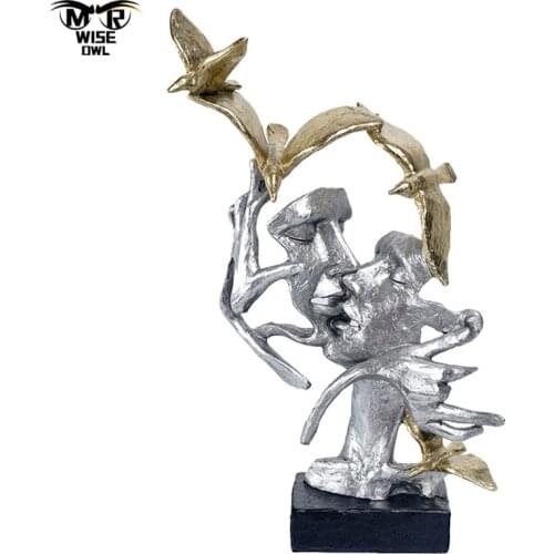 Nordic Style Retro Statue Resin Craft Mask Figurines Home Interior Decor Living Room Bedroom Desktop Decoration Office Ornaments