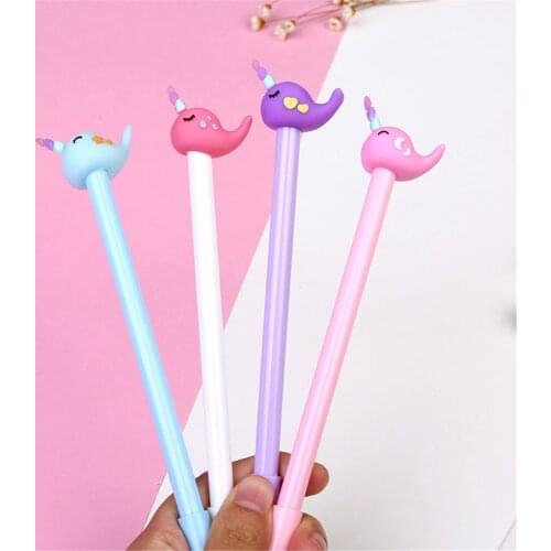 1PC Fashion Cute Cartoon Gel Pen Black Ink Pen School Office Stationery Supplies Student Gifts Four Colors