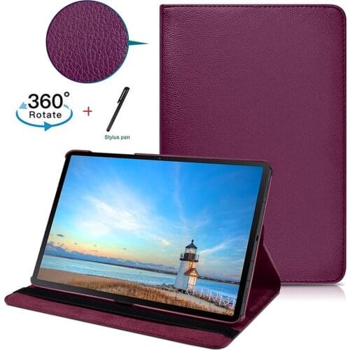 Rotating Case for Samsung Galaxy Tab S7 Plus2020 Model SM-T970/T975/T976 360 Degree Funda Shell PU Leather Flip Tablet Cover+Pen
