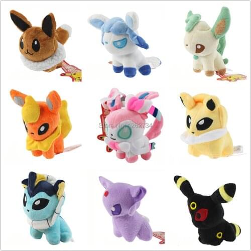 10/Lot Syl Fla Vap Jol Eev Esp Lea Gla 13CM Plush Doll Soft Best Gifts Figure Toy