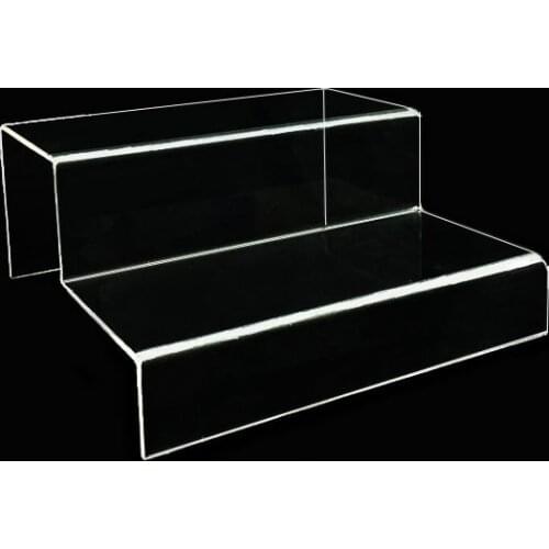 2 Step Clear Acrylic Glass Riser Step Display For Rocks Minerals Stones Opals Fossils Gems Jewelry Collection Stand