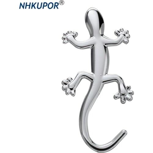 3D Car Sticker Lizard Gecko Funny Soft PVC Chromed Badge Emblem Stickers Car Decoration Automobile Decals Car-Styling Accessory