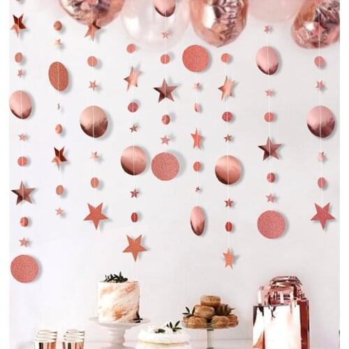 Star Banner 4 meter Paper Garlands Wedding Party Decors Circle Paper Home Decoration