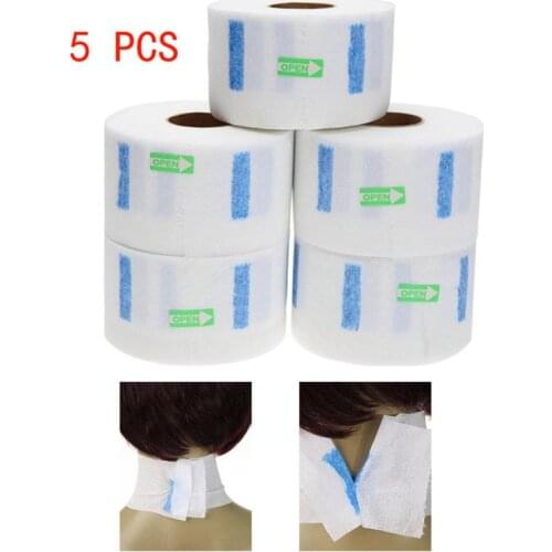 5pcs/set Neck Paper Ruffle Roll Professional Hair Cutting Salon Disposable Hairdressing Collar Accessory Necks Covering