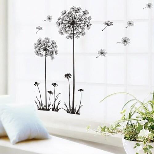 50x70cm Dandelion Sticker Hot Black Dandelion Sitting Room Bedroom Wall Stickers Household Adornment Wall Stickers On The Wall