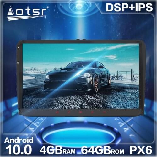 Aotsr Android 10.0 4+64G Car Radio GPS Navigation DSP For VW Passat B6 CC Polo GOLF 5 6 Touran Jetta Tiguan Magotan Multimedia