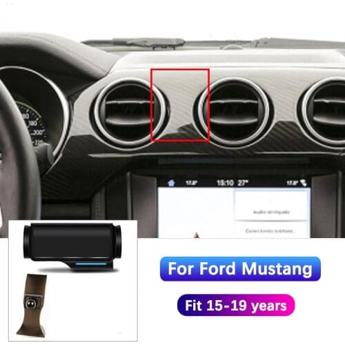 Car Phone Holder For Ford Mustang in Car Smart Electric Locking Magnetic Cell Mobile Phone Mount for iPhone 11 12 XR 15-19 years