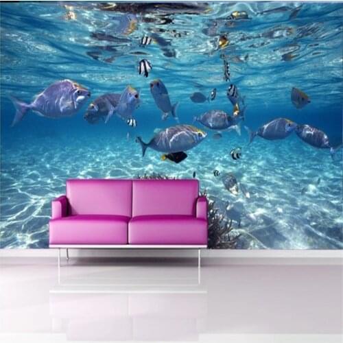 Beibehang papel de parede Custom photo wallpaper 3D stereoscopic underwater world of marine fish living childrens TV 3d mural