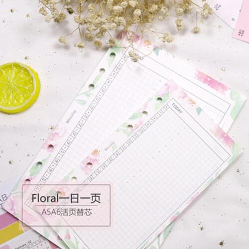40 Sheets Kawaii A5 A6 Loose Leaf Notebook Refill Spiral Binder Index Paper Inner Pages Daily Planner TODAY Agenda