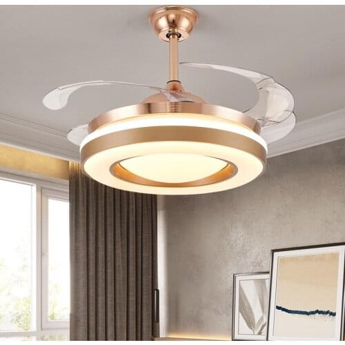 Bluetooth radio fan light with night light bedroom invisible frequency conversion remote control six winds