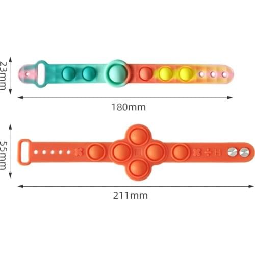Adult kids its silicone children sensory tie dye toy rainbow push stress relief sensory wristband toys pop fidget bracelet