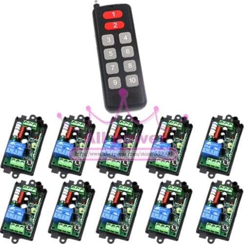 Home Automation AC110V 220V RF Wireless Hot Sale Remote Control Switch 500M 10A Remote Light Switch