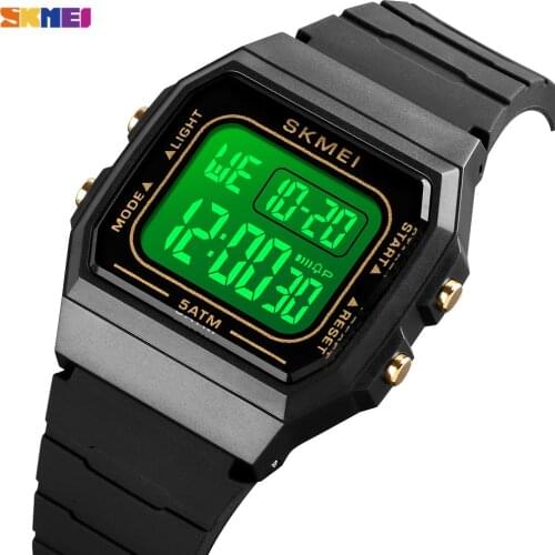 SKMEI Japan Digital Movement Women Sports Watches LED light Stopwatch Ladies Female Wristwatch 5Bar Waterproof reloj mujer 1683