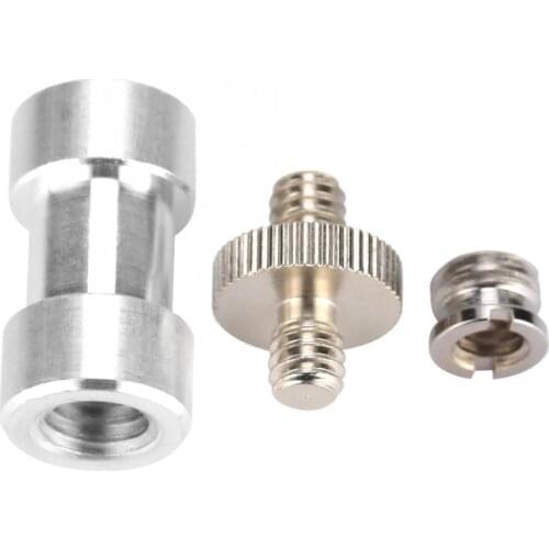 Durable Metal 3 in 1 1/4" 3/8" Tripod Screws to Light Stand Umbrella Camera Holder Adapter for Camera Flash Tripod Light Stand