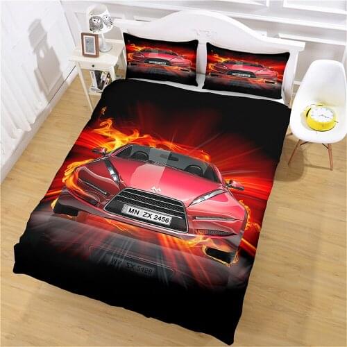Home New Cool Sports Car Print Adult Childrens Down Quilt Cover Bedding and Pillow Case Extra Large Single Double Bed Cover