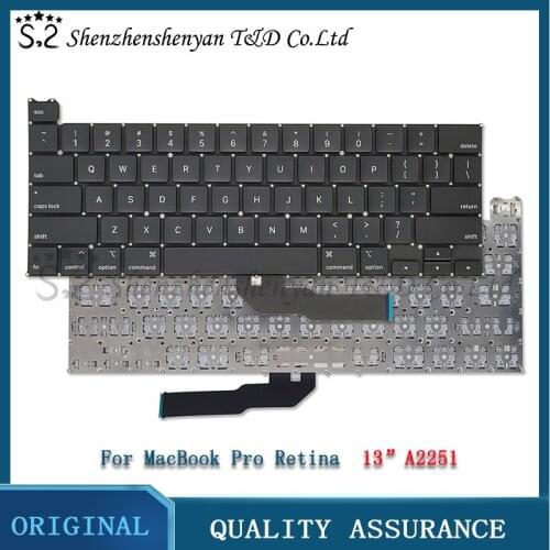 Laptop A2251 Keyboard US UK English Russian Arabic for Apple MacBook Pro Retina 13 " Replacement EMC3348 MWP72 Early 2020 year