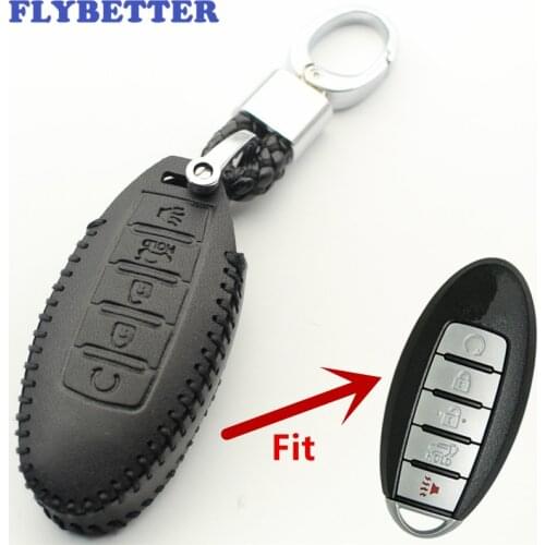 FLYBETTER Leather Key Case Cover For Nissan Rouge/Maxima/Altima/Sentra/Murano L562