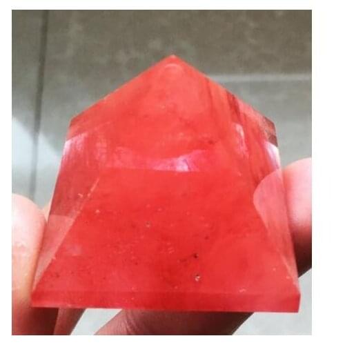 Red melting quartz crystal pyramid healing