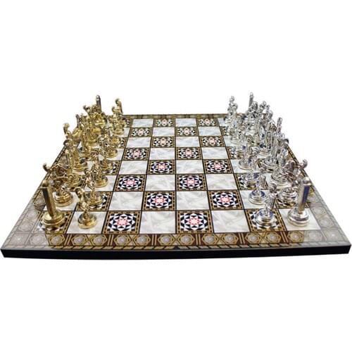 3M Metal Roman Chess set And Pearl Board special stone design casting material collectible for special occasions play set