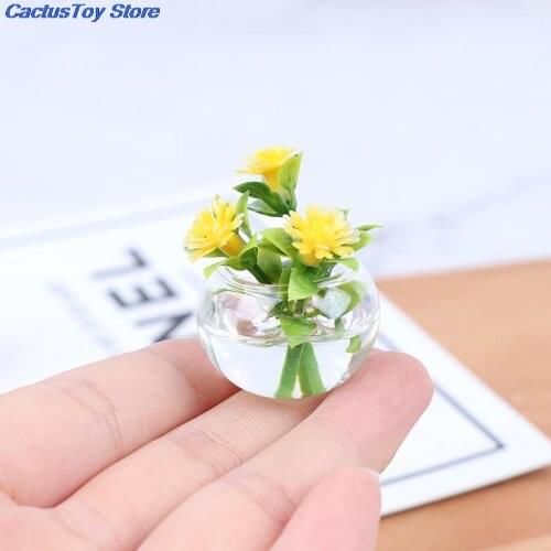 Dollhouse Miniature Mini Tree Potted for Green Plant in Pot Doll House Furniture Home Decor Simulation Potted Plants 1:12