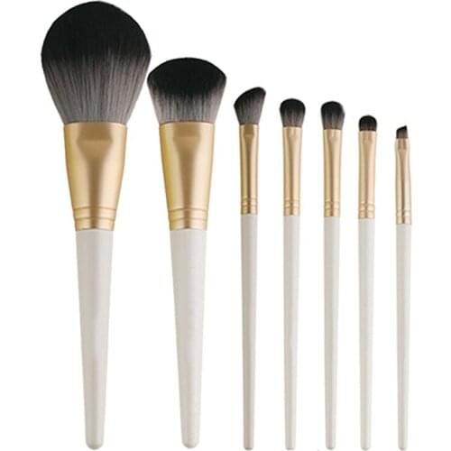 MINSHZEE 7Pcs Hair Colorful Makeup Brushes Professional Foundation Powder Blush Eyeshadow Eyebrow Kabuki Blending Brush