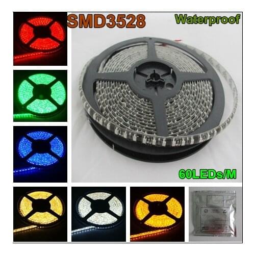 New Hot Sale LED strip lights blcak base strips 5m 300LEDS SMD3528/5050 flexible lights 12V waterproof Decoration lamp led strip