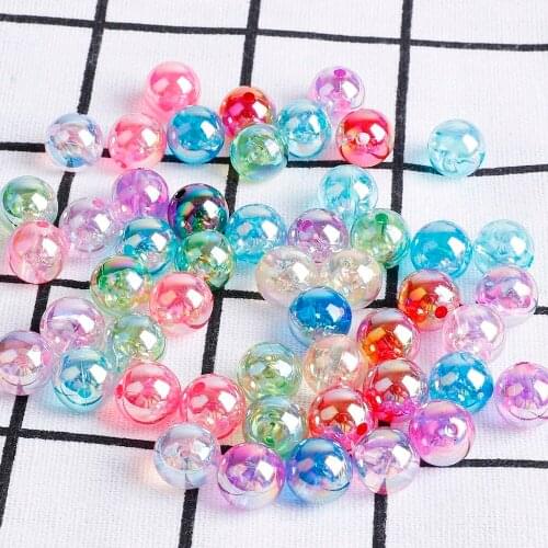 NEW 50pcs 8mm AB Color Round Acrylic Bead Loose Spacer Beads For Jewelry Making DIY Bracelet