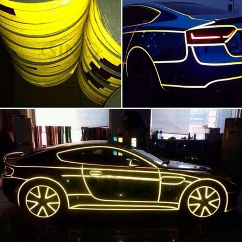 Warning Light Reflector Waterproof Warning Strip Stickers Protective Reflective Film Car Safety Mark Auto Personalise 100X5cm