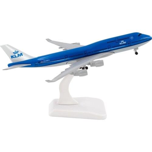 20cm Aircraft KLM Royal Dutch Airlines Boeing 747 with Landing Gear B747 Alloy Plane Model Toy Children Kids Gift for Collection