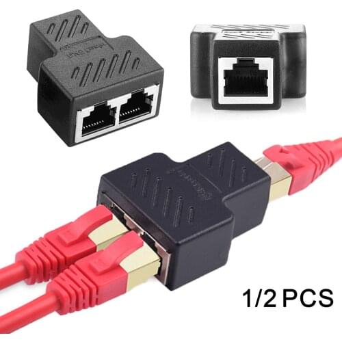 Y Type RJ45 Ethernet LAN Network Y Splitter Double Adapter 3Ports Coupler Connector AU Plug Connector Adapter