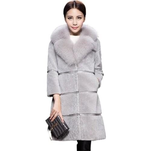 Winter New Women Fur Coat Ladies Long Sleeve Thicken Warm Jackets 2020 Casual Faux Mink Fur Coats Female Fox Fur collar Parka
