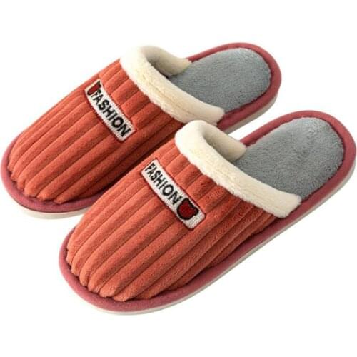 Winter Furry Slippers Womens Bedroom Warm Cotton Shoes Unisex House Floor Sliders Ladies Home Slides Couple Size 35-44 Slipper
