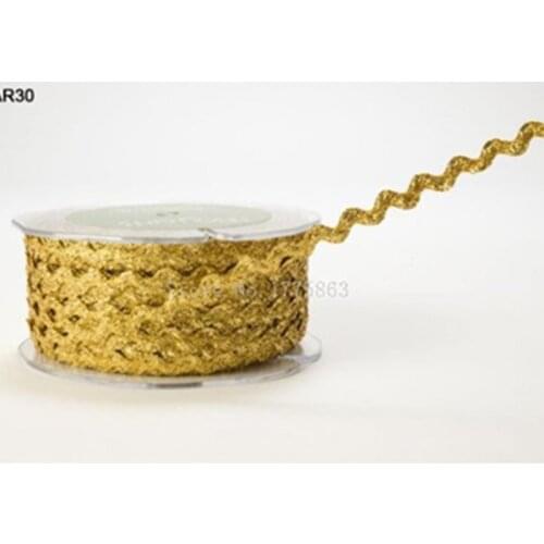 Gold Metallic Ric Rac 6mm Ribbon Lace on a 10m length Decoration (N.B. this is a cut from a roll) AA7715