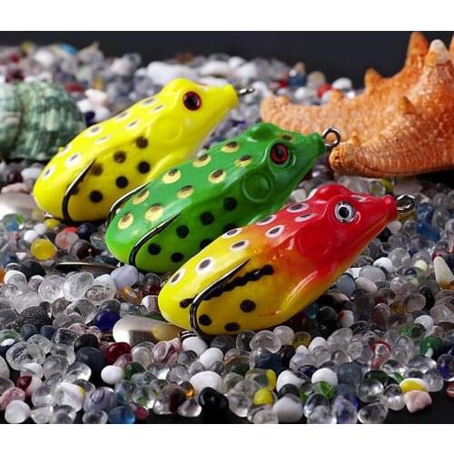 1Pcs5.5CM12g Simulation Frog Fish Bait Soft Lure with Double Hook Top Water Ray Frog Lure Artificial Minnow Crank Fishing Tackle