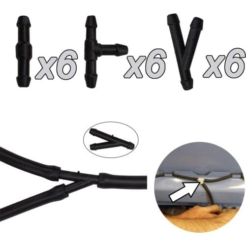 18pcs T Y I Type Wiper Spray Pipe Joint Car Windscreen Cleaning Automobile Wiper Pipe Nozzle Hose Tube Joint