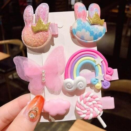 2/3/6Pcs/Set Children Hair Clips Barrettes Lovely Rainbow Fruit Lollipop Hair Accessories Hairpin Fashion Girl Headwear