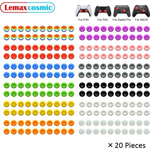 20 Pieces Thumb Stick Controller Grips Cap For Nintendo Switch Pro For Sony Playstation DualSense Dualshock 4 5 PS4 PS5 For XBox