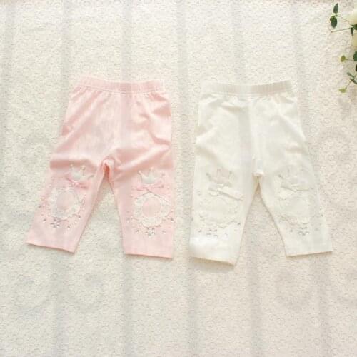 2016 summer childrens clothing girls leggings calf-length small bow solid leggings baby mm clothes kids legging