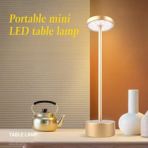 2200mAh Rechargeable LED Desk Lamp Aluminum Alloy Waterproof Dimming Warm Lighting Bedside Table Lamp For Reading Book Light