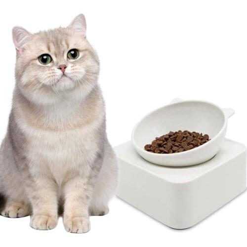 350g Cat Bowl Cat-Shaped Pet Feeders Magnetic Adjustable Raised Non-Slip Pet Bowl Portion Control Food Bowl for Pet Cat Dog