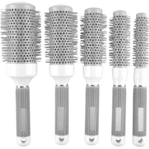 5pcs/set Professional Round Comb Barber Hairdressing Styling Brushes 5 Sizes Barrel Hairbrush