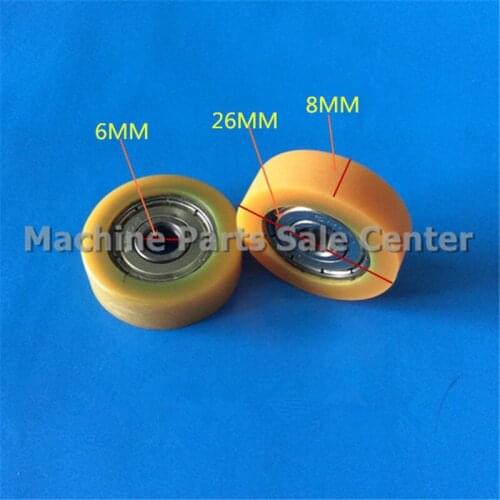 6*26*8mm F type plastic nylon package pulley with bearing 626 Polyurethane for 3D printer flat Flat roller wheel Color orange