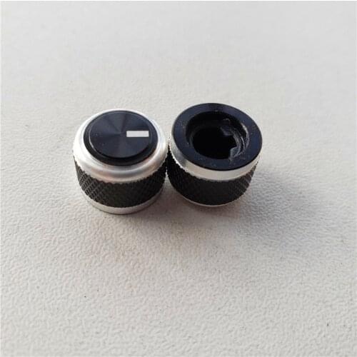 6pcs aluminum knob 12.5*10*6mm Knurled D shaft Car audio knob amplifier tuning knob potentiometer knob cap