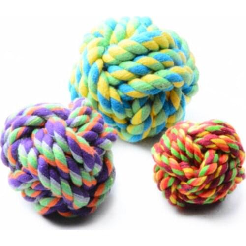 8.5cm Pet Dog Toys Ball Cotton Rope Braided Ball For Dog Cleaning Teeth Pet Toys Bite Resistant Training Chew Toy Jouet Chien